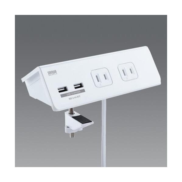 AC100V/14Ax3.0m タップ(4口/USBポート2口) EA815GM-208 1本