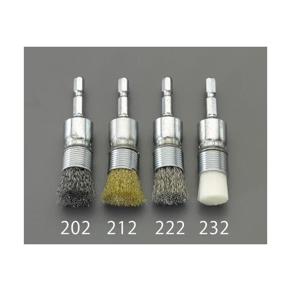 20mm 六角軸 軸付ブラシ(エンド型/ステンレス)