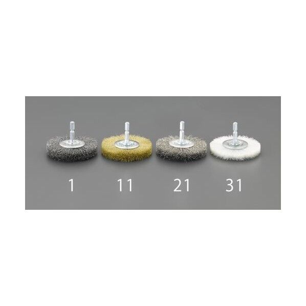 六角軸 軸付ブラシ(平型/ステンレス) 40mm EA819BL-12 1個