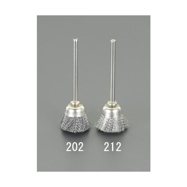 16mm/3mm軸 軸付ミニブラシ(カップ型/スチール)