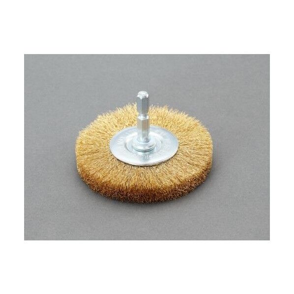 6角軸 ワイヤーブラシ(平型/真鍮線) 75mm EA819BT-332 1個