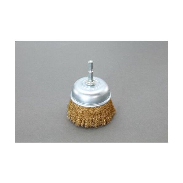 75mm 6角軸 ワイヤーブラシ(カップ型/真鍮線)