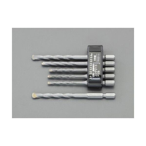 3.4- 6.4mm/ 6本組 六角軸ドリル(コンクリート用)