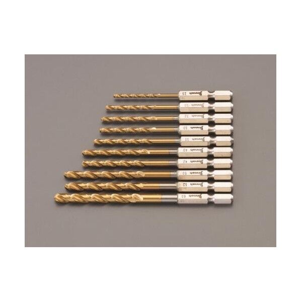 2.5-6.0mm/10本組 ドリル(チタンコート/六角軸)