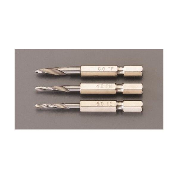 3.0-5.0mm/3本組 下穴錐(六角軸/HSS)