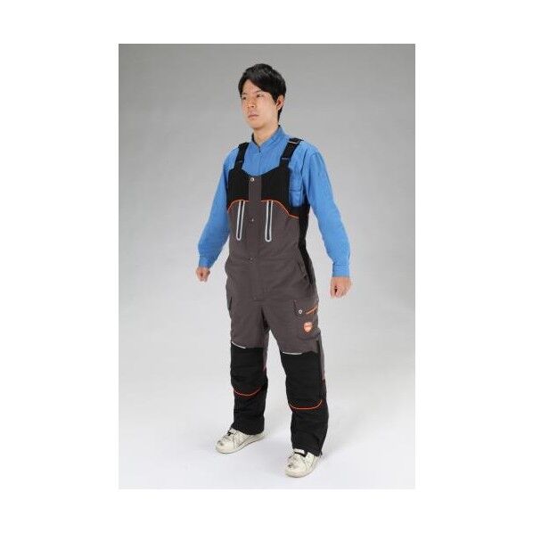 [L] 防寒オーバーオール(黒/灰)