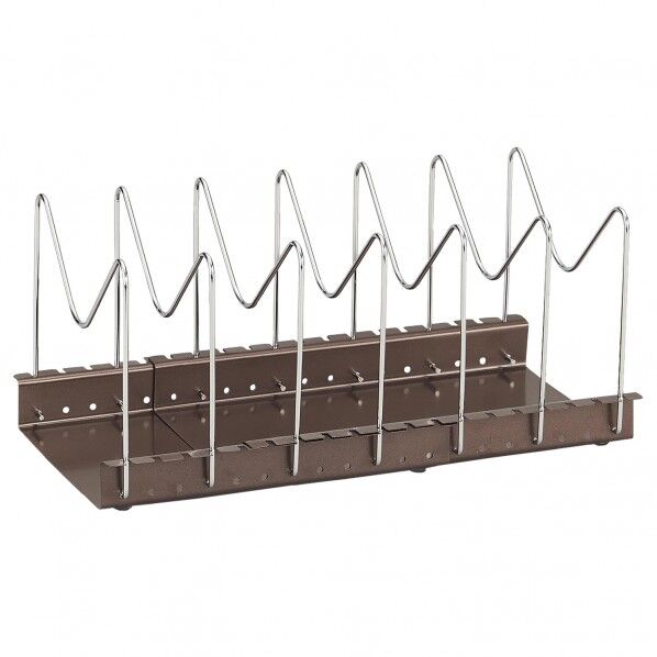 フライパン・鍋・ふたスタンド 伸縮タイプ ブラウン 29～51×20.3×17.2cm MA-1012 1個