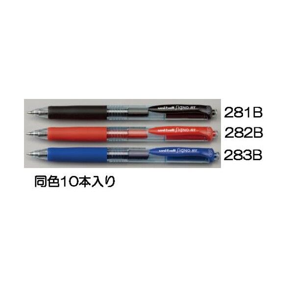［ノック式ゲルインク］ボールペン 黒 0.5mm EA765MG-281B 10本