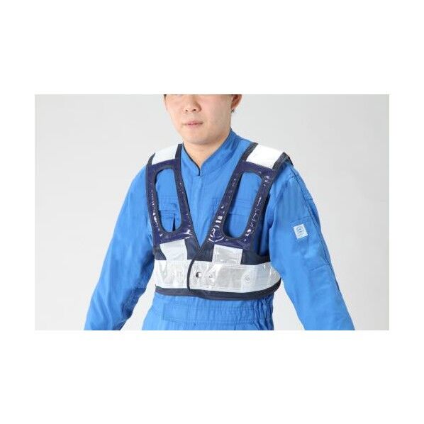 LED安全ベスト(フルハーネス用/紺・白)