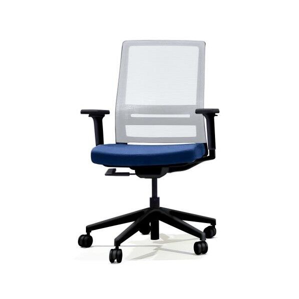 ビジネスチェアー(肘付/グレー/ブルー)