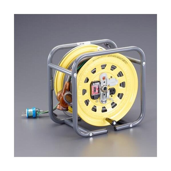 AC125V/15A/27+3m コードリール(漏電遮断器/アース) EA815BF-55 1台