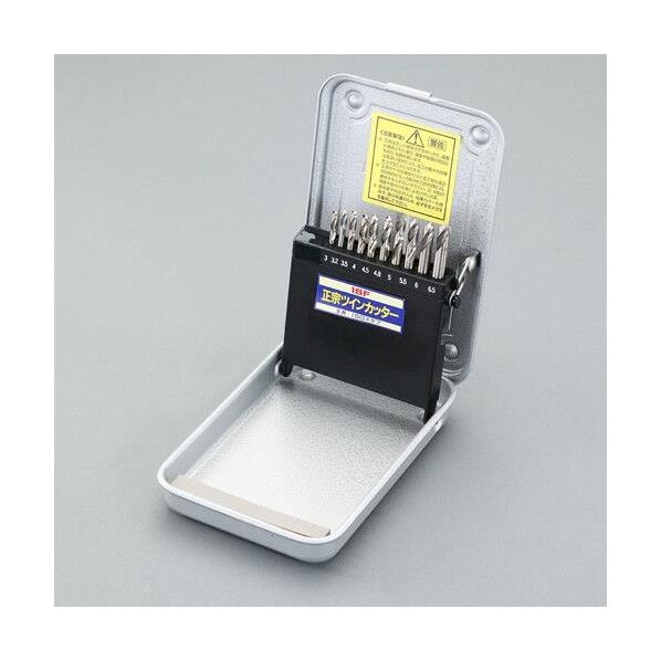 ストレートドリル(10本組・両刃/HSS) 3.0-6.5mm 368g EA824DV