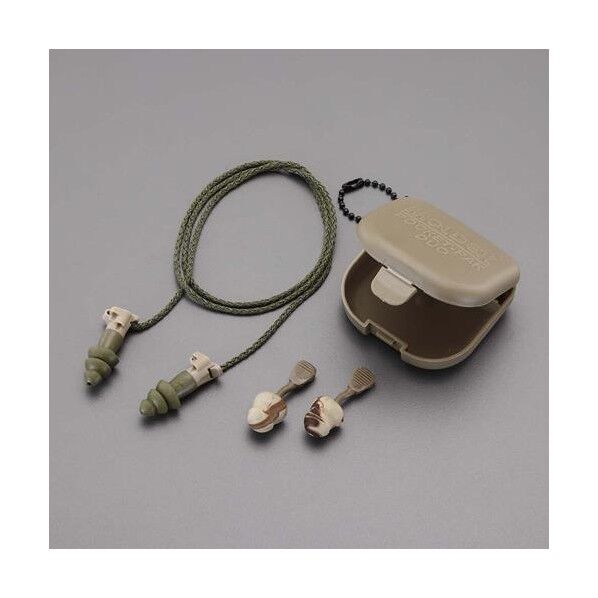 耳栓セット (バトルプラグ+クリップ付カモ使イ捨テ)