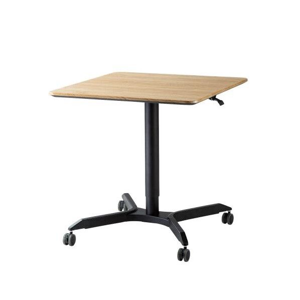 800x800x700-1080mm昇降ミーティングテーブル(木目 EA954HC-551 1個