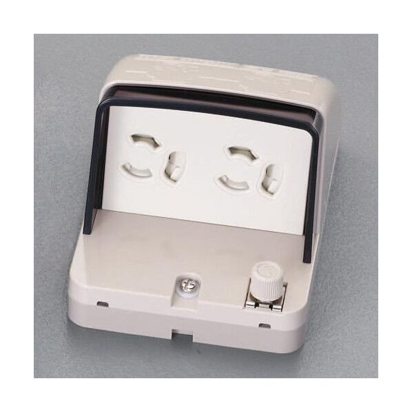 AC125V/15A防雨型コンセント(二口/抜止･接地付)