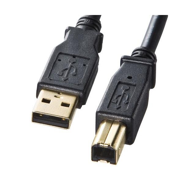 USBケーブル(A-B/2.0対応/金メッキ/黒) 2.0m EA764AJ-82 1個