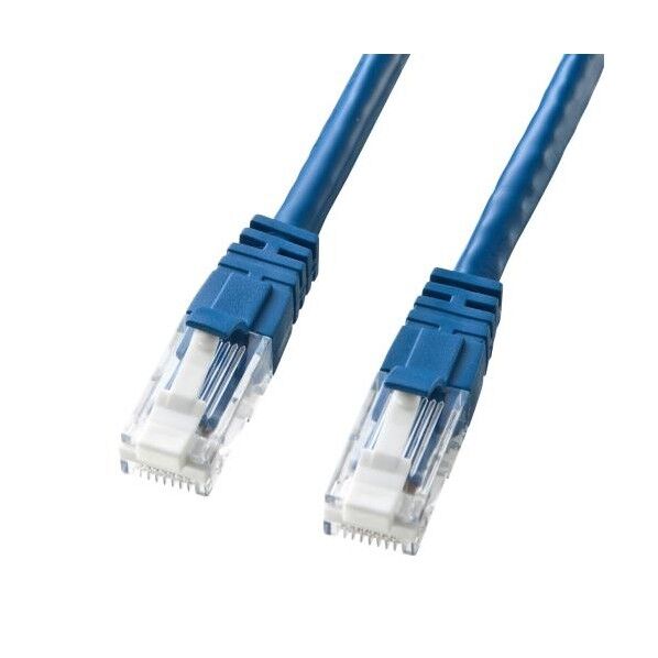 10 m LANケーブル(CAT6/つめ折れ防止/ブルー) EA764BB-267 1個