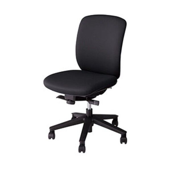事務用チェア ブラック 肘なし ビニールレザー VE510-BK 1点