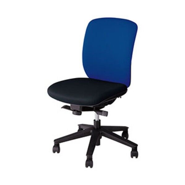 事務用チェア 背:ブルー/座:ブラック 肘なし VE510F-BLB 1点