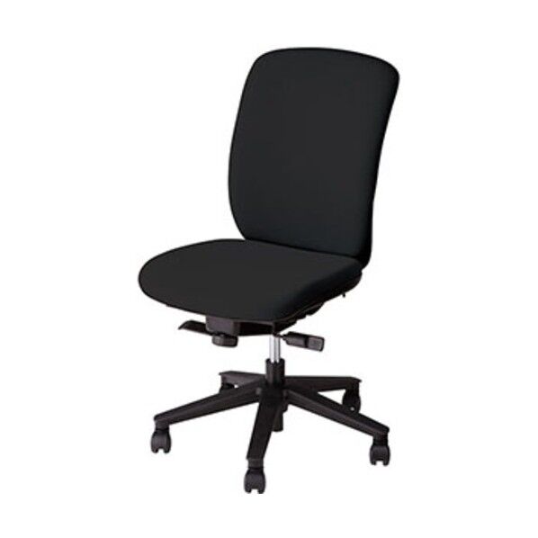 事務用チェア ブラック 肘なし ビニールレザー ハイバック VE512-BK 1点