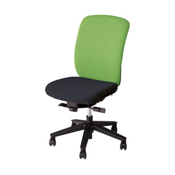 事務用チェア 背:グリーン/座:ブラック 肘なし ハイバック VE512F-GRB 1点