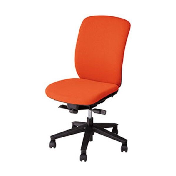 事務用チェア オレンジ 肘なし ハイバック VE512F-OR 1点