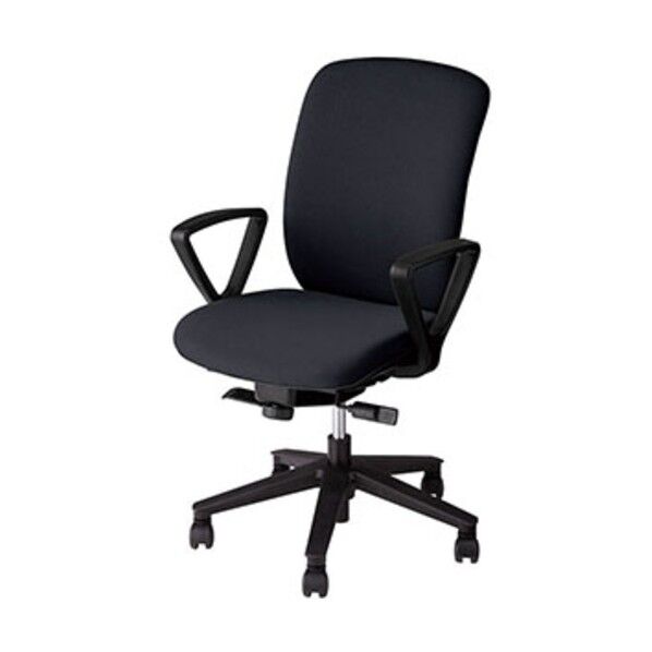 事務用チェア ブラック 固定肘付 ハイバック VE513F-BK 1点