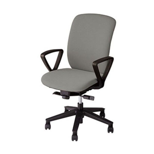 事務用チェア グレー 固定肘付 ハイバック VE513F-GL 1点