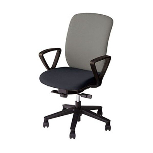 事務用チェア 背:グレー/座:ブラック 固定肘付 ハイバック VE513F-GLB 1点