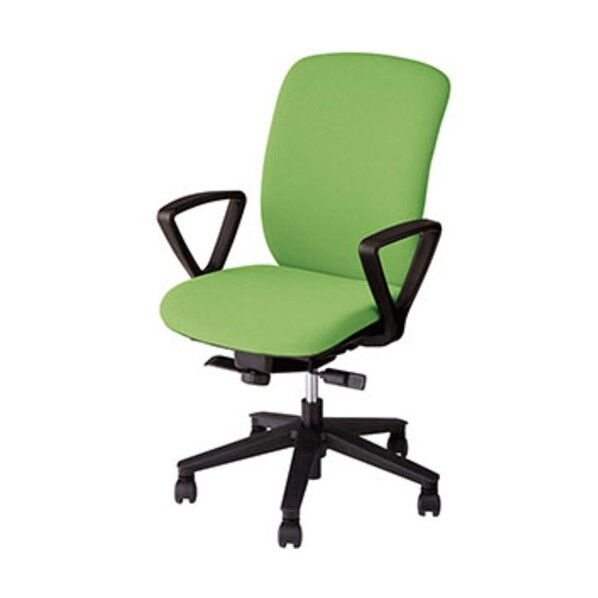 事務用チェア グリーン 固定肘付 ハイバック VE513F-GR 1点