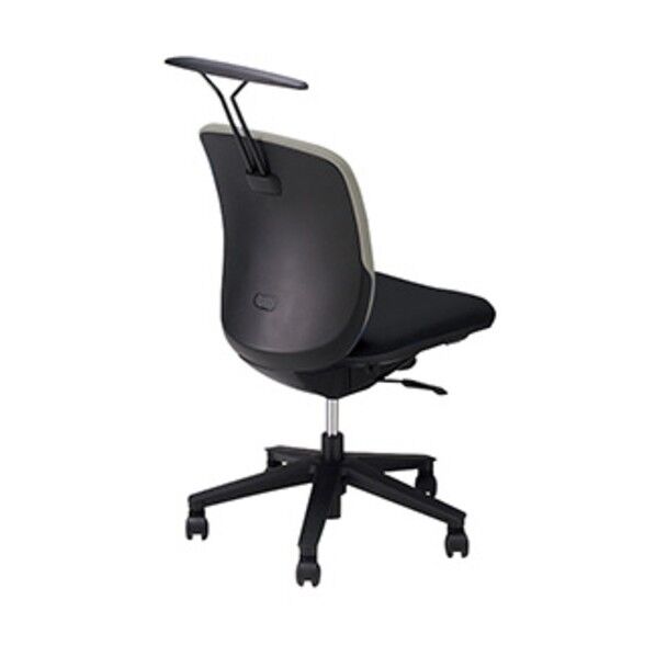 事務用チェア 背:グレー/座:ブラック 肘なし ハンガー付