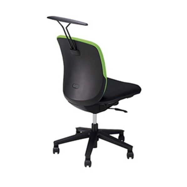 事務用チェア 背:グリーン/座:ブラック 肘なし ハンガー付 VE510FH-GRB 1点