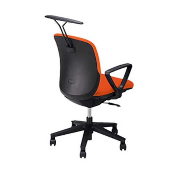 事務用チェア オレンジ 固定肘付 ハンガー付 VE511FH-OR 1点