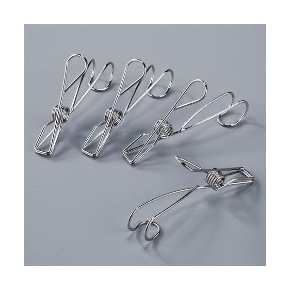 フック付クリップ(ステンレス製/4個) 100mm EA762FB-251 1PK