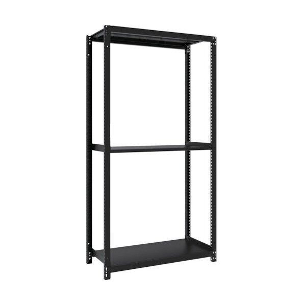 M1型ボルトレス軽量棚900X420XH1800 3段 サテンブラック M1-6343-SB 1点