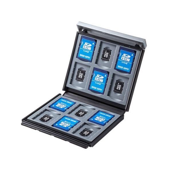 ※法人専用品※エスコ 94x14x103mm SD/micro SDカードケース(12枚用/黒 EA759Z-109 1個