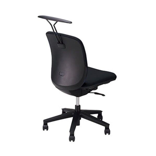 事務用チェア ブラック 肘なし ハンガー付