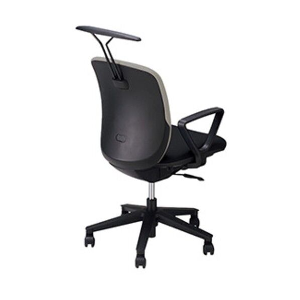 事務用チェア 背:グレー/座:ブラック 固定肘付 ハンガー付 VE511FH-GLB 1点