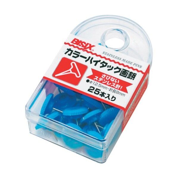 ミツヤ カラーハイタック画鋲 青 BX1-6-BU 25本×5個...
