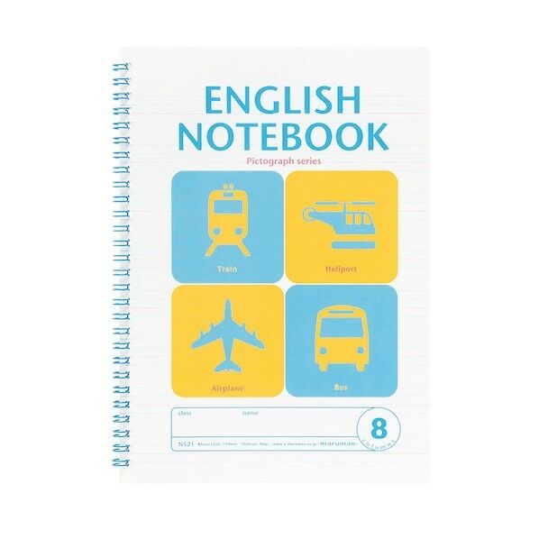 B5 ノート 英習字罫 8段 ブルー N521-02 1点x10冊