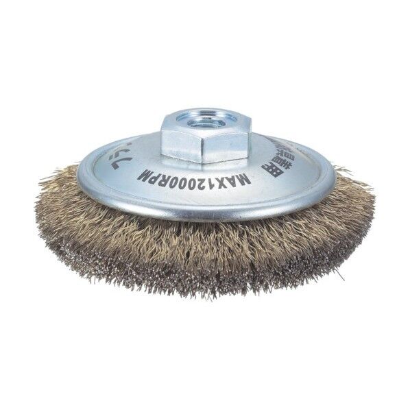 ステンベベルブラシ φ85x10ネジ カール付 ステンレス線 6113 1点x10個