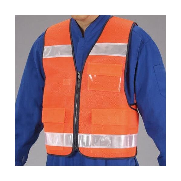 防犯ベスト 蛍光オレンジ EA983R-37