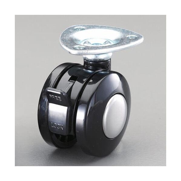 双輪ナイロンキャスター(プレートタイプ/ブレーキ付) 40mm EA986TB-140