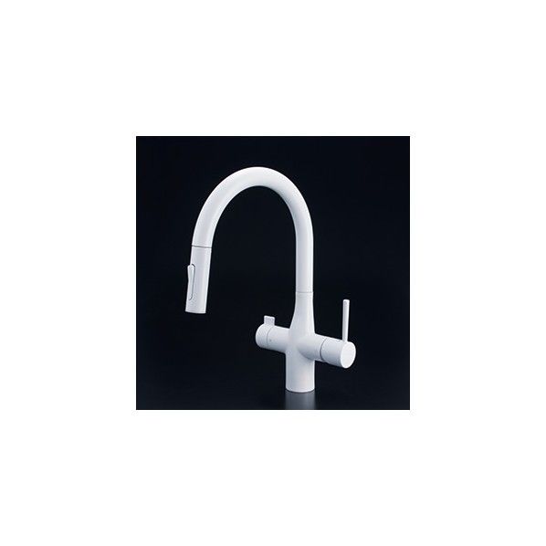 ビルトイン浄水器付グースネック形シャワー付混合栓 マットホワイト KM6081SCECM4 1個