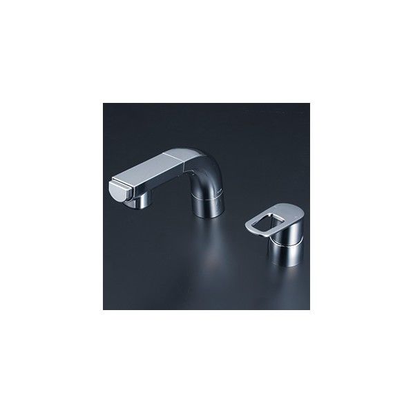 洗面用シングルレバー 湯側回転角度規制