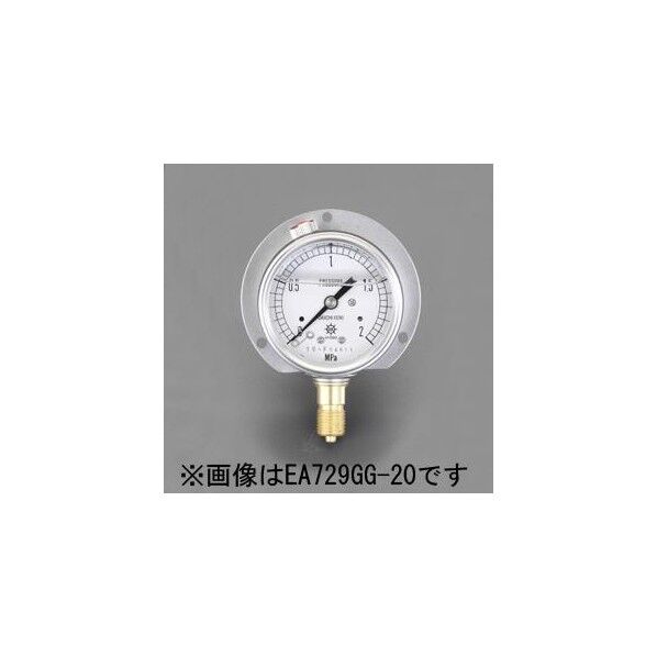 60mm[0-0.6MPa](グリセリン入)ツバ付圧力計