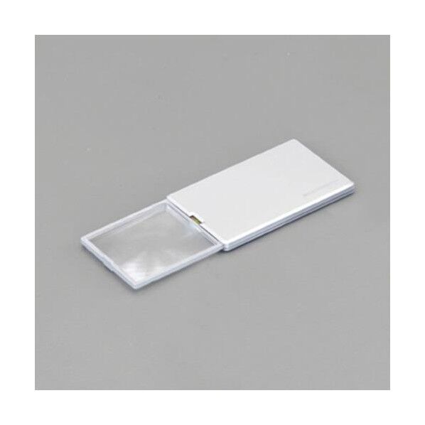 エスコ x3.0ルーペ(LEDライト付・角形) シルバー 50×46mm EA756C-41