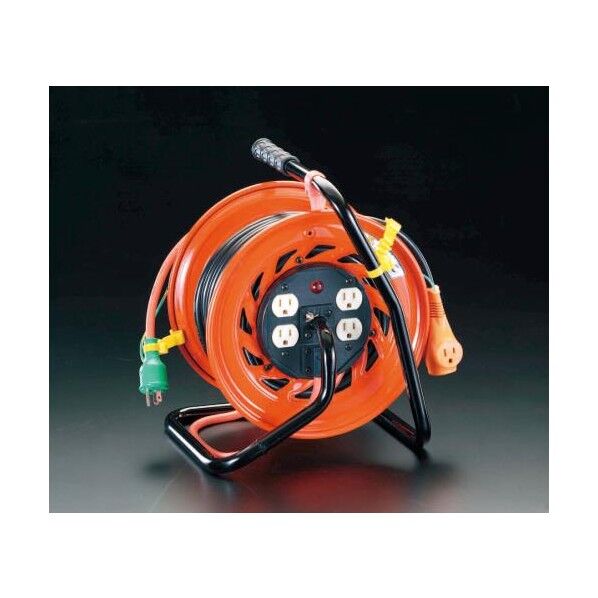 [アース付]元置型コンセン固定リール 100V×30m EA815DA-12 1