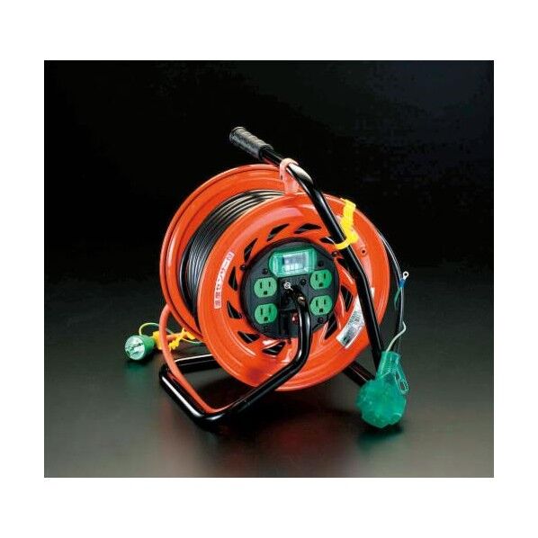 [漏電遮断]元置型コンセント固定リール 100V×30m EA815DA-13 1