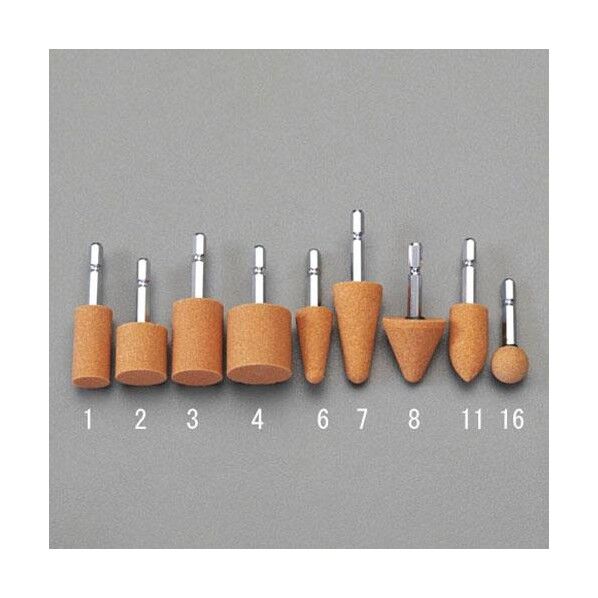 25x50mm[6角軸]軸付砥石[傘］WA